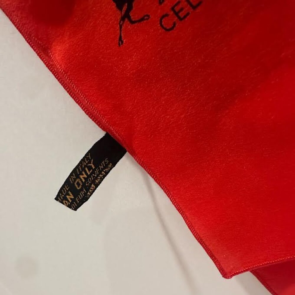 Celine Silk Scarf | Red | One Size - Picture 3 of 5